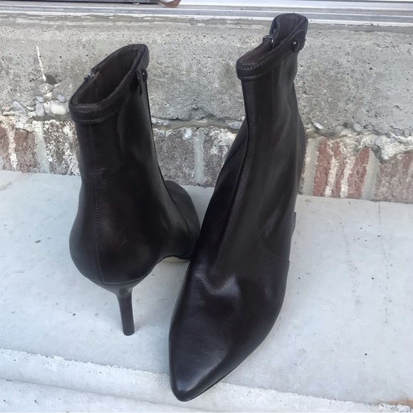 New Via Spiga Leather Ankle Boots Colour Chocolate Brown Size 8.5 Wide - Picture 2 of 10